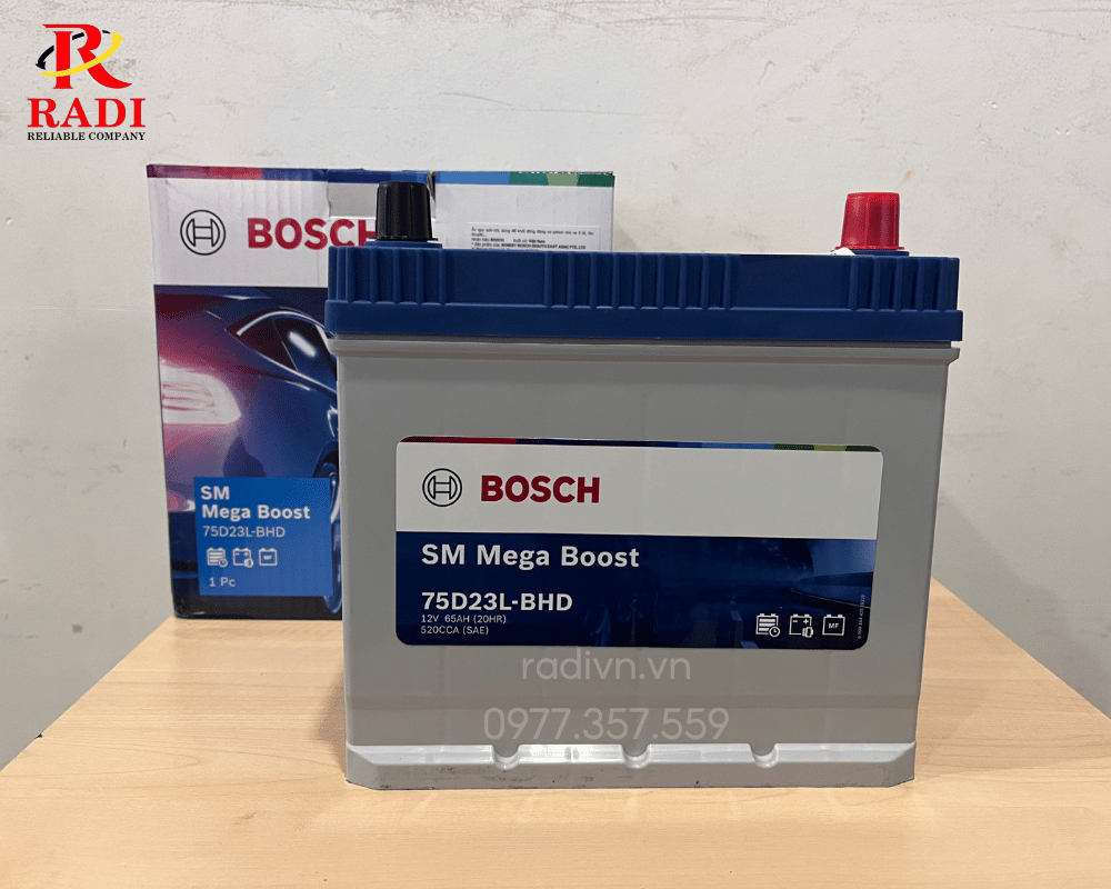 Ắc quy Bosch 75D23L (12V65Ah)