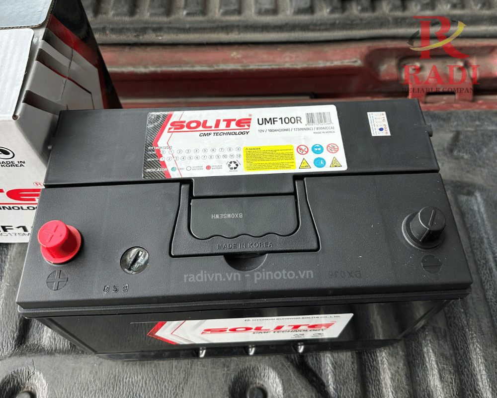 Ắc quy Solite CMF 100R (12V - 100Ah) chính hãng, nhập khẩu Hàn Quốc