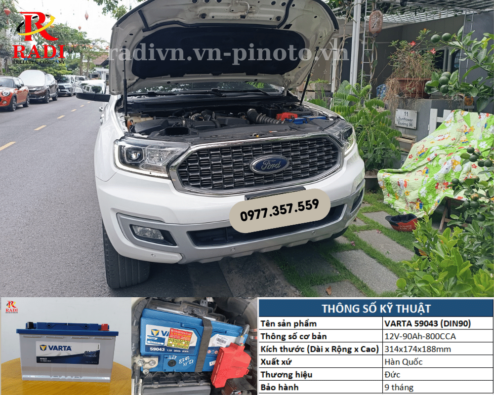 Thay ắc quy xe Ford Everest