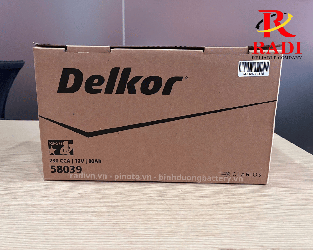 ẮC QUY DELKOR DIN80 12V 80AH - ĐẠI LÝ ẮC QUY RADI VIỆT NAM